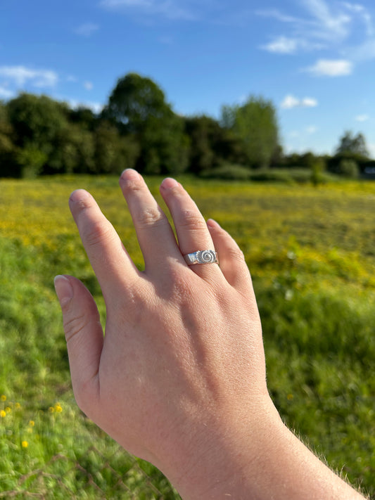Ammonite Fossil Imprint Ring - Made to Order