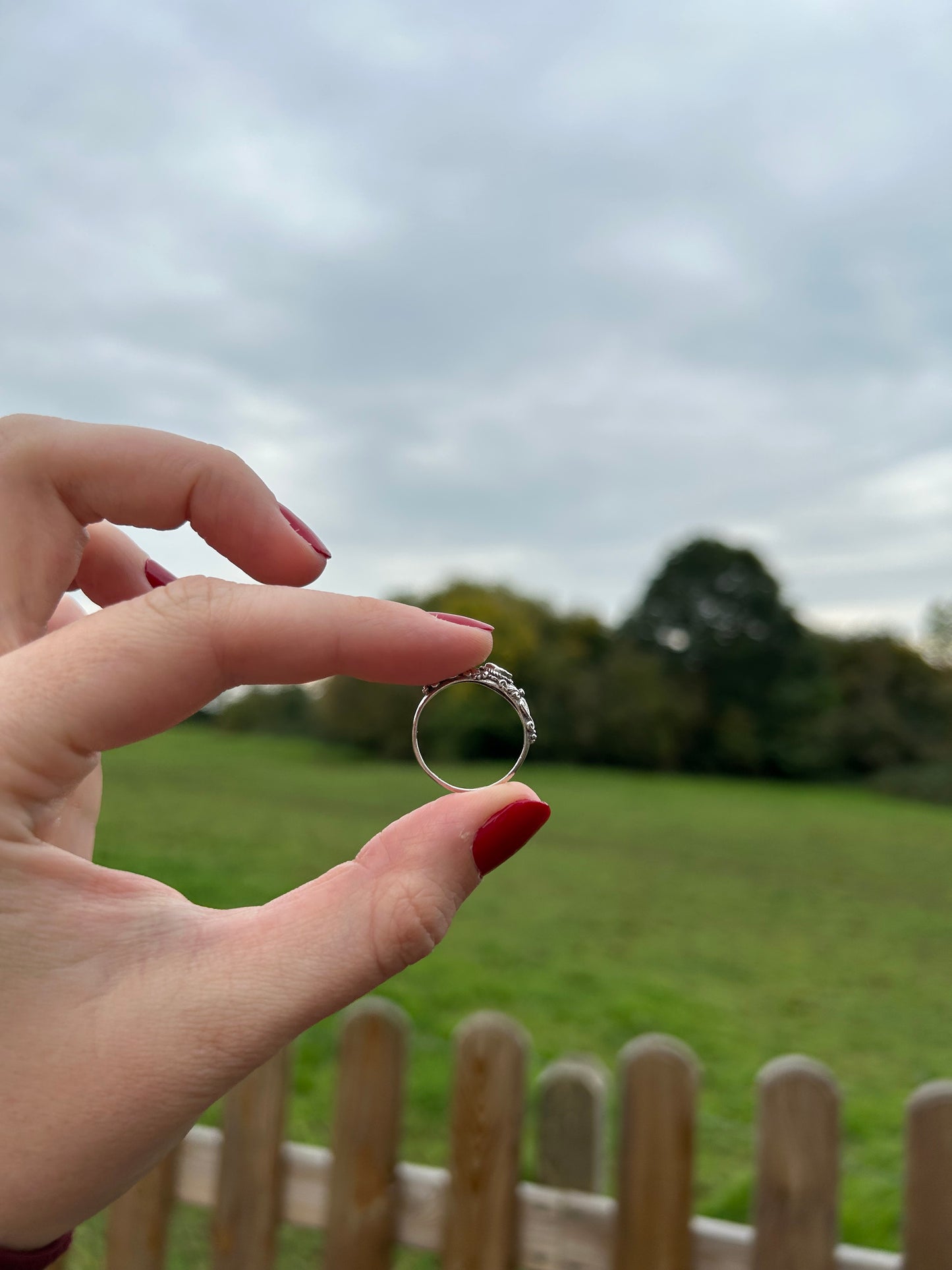 Sterling Silver and Amethyst ring - Size Q