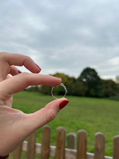 Sterling Silver and Amethyst ring - Size Q