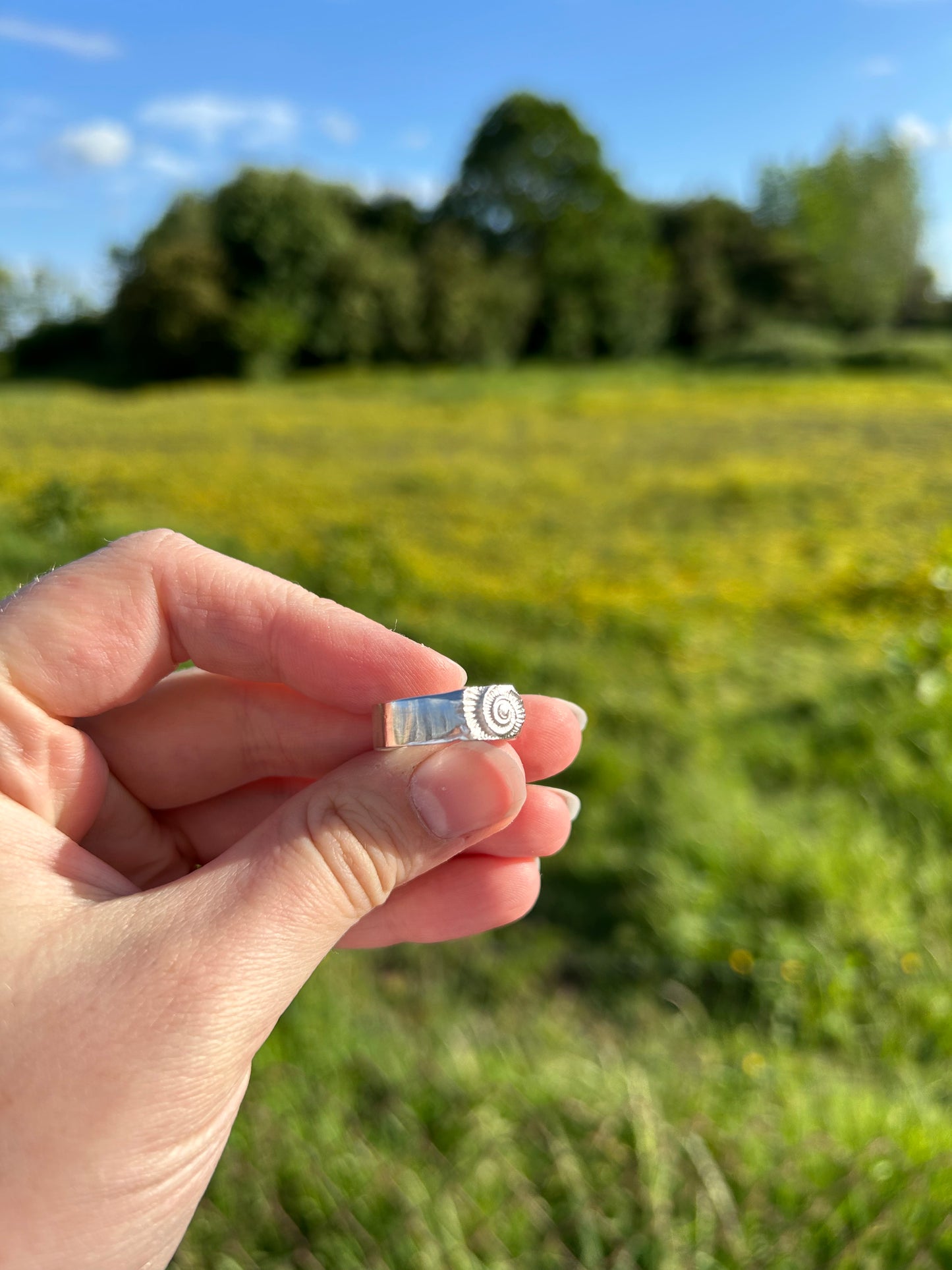 Ammonite Fossil Imprint Ring - Made to Order
