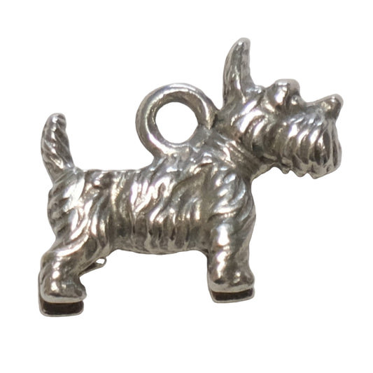 Vintage Silver Charm - Dog