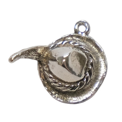 Vintage Silver Charm - Hat With Feather